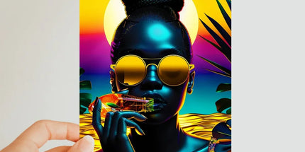Tropical Sunset Dreams : Neon Vibes Classic Postcard by Prodigi