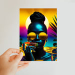 Tropical Sunset Dreams : Neon Vibes  Classic Postcard - D'Sare