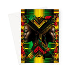 African Print Red Green Yellow Twin Energy  Greeting Card - D'Sare