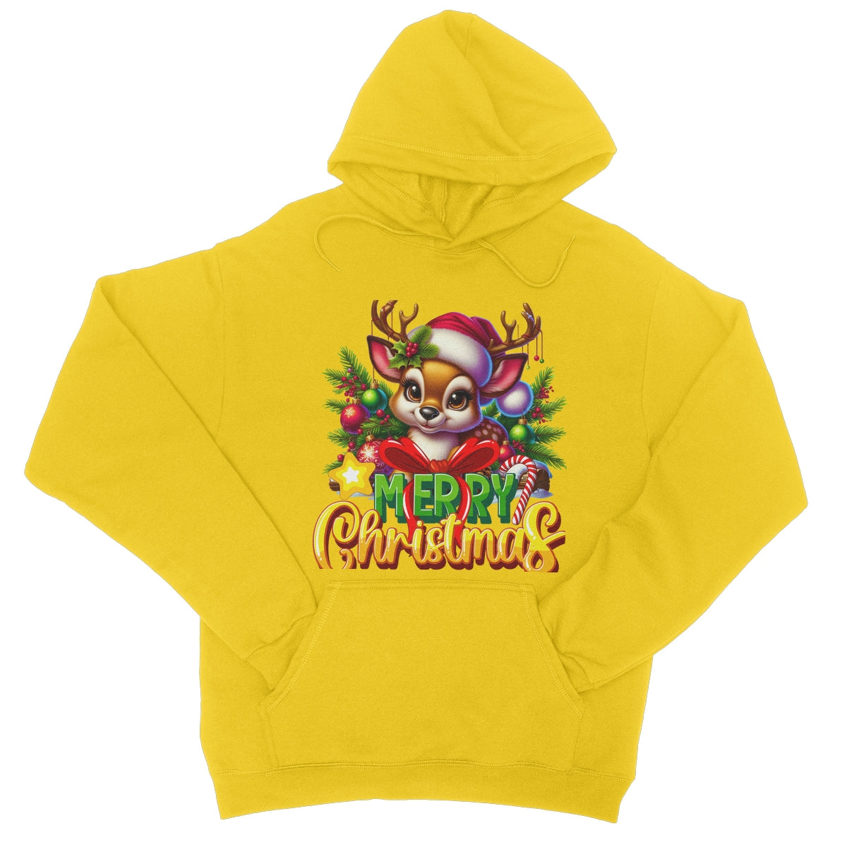 Reindeer Merry Christmas  College Hoodie