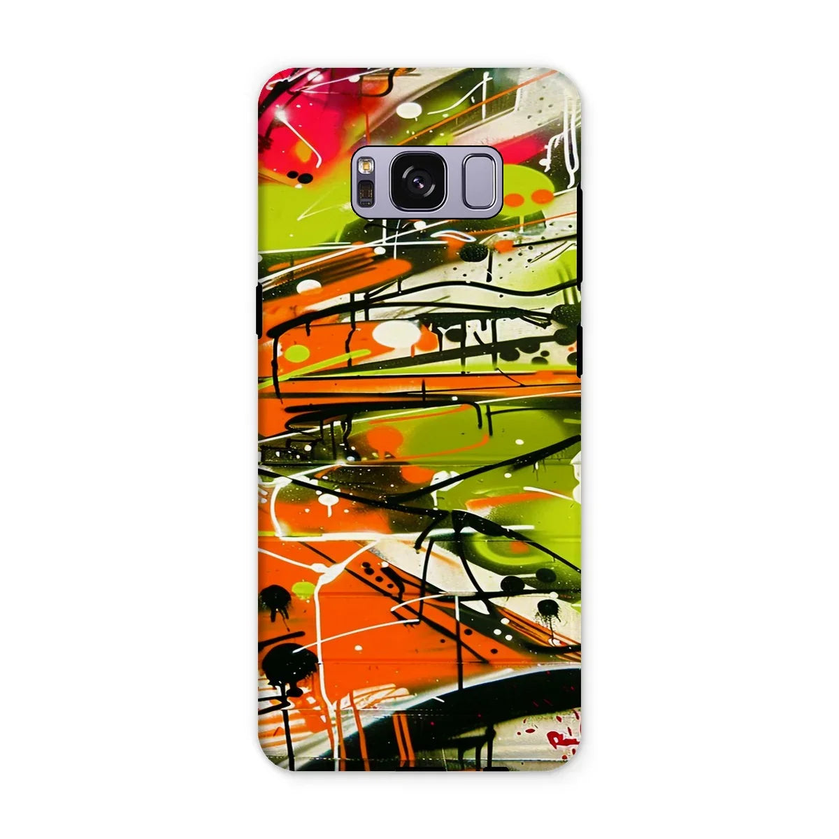 Neon Splatter Symphony: Urban Graffiti Art Tough Phone Case - D'Sare