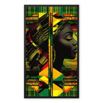 Abstract Red and Green Black Queen Fusion Framed Canvas