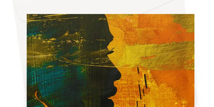 Golden Afrocentric Silhouette Greeting Card by Prodigi