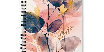 Peachy Blue Golden Flora Escape Notebook by Prodigi