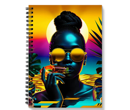 Tropical Sunset Dreams : Neon Vibes  Notebook - D'Sare