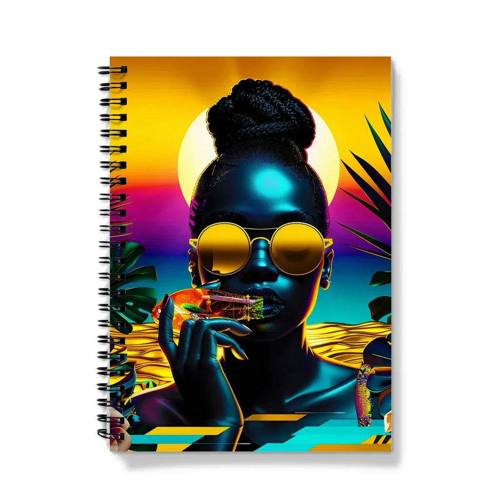 Tropical Sunset Dreams : Neon Vibes Notebook by Prodigi