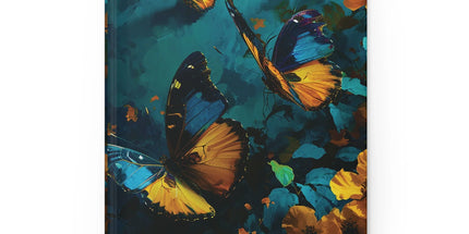 Blue and Mustard Butterflies Hardcover Journal Matte - D'Sare