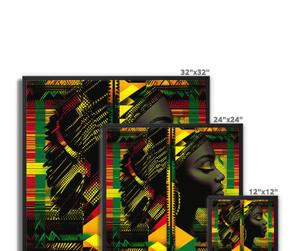 Red and Green Black Queen Fusion Framed Canvas