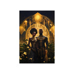 Eternal Love: Golden Black Couple Canvas Masterpiece Matte Vertical Posters - D'Sare 