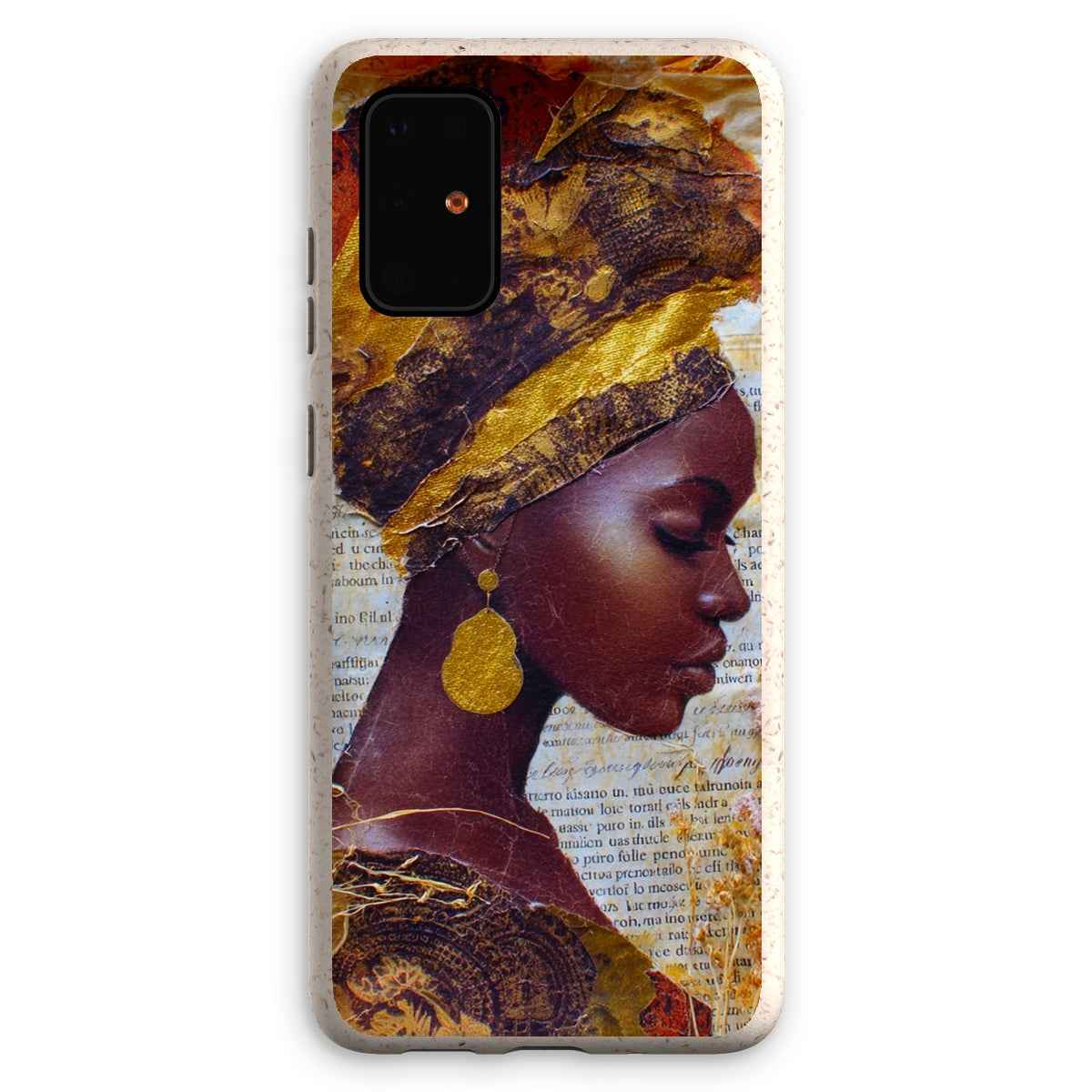 Eco Friendly Bioplastic Bamboo Fibre Phone Case With Gold Headwrap