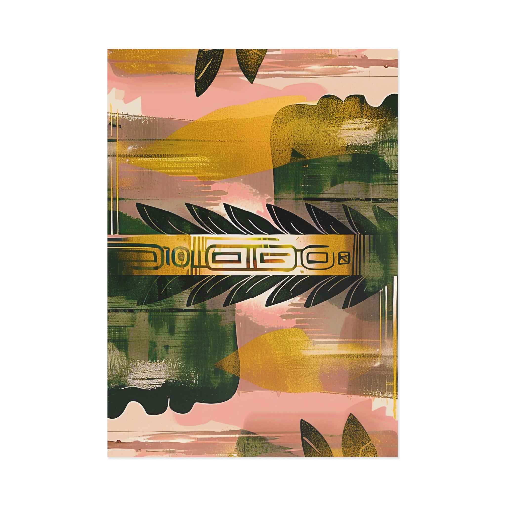 Fine Art Postcards — Echos of Duality: Golden Pink Reflection Classic Postcard