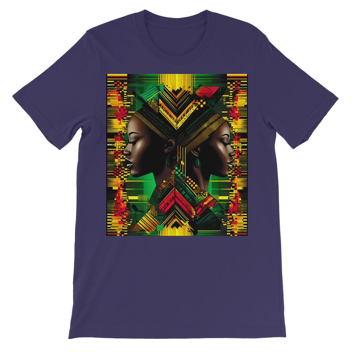 African Print Red Green Yellow Twin Energy  Unisex Short Sleeve T-Shirt - D'Sare