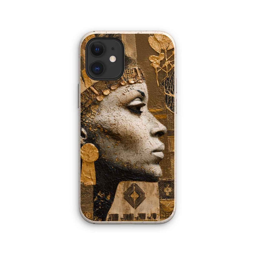 Afrocentric Golden Empress Eco Phone Case Bioplastic Bamboo Fibre 5ft Drop