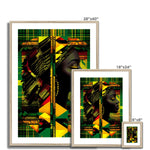 Abstract Red and Green Black Queen Fusion Framed & Mounted Print