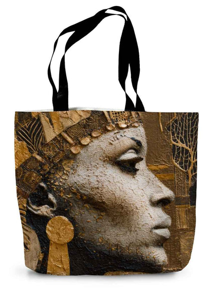 Afrocentric Golden Empress Canvas Tote Bag by Prodigi