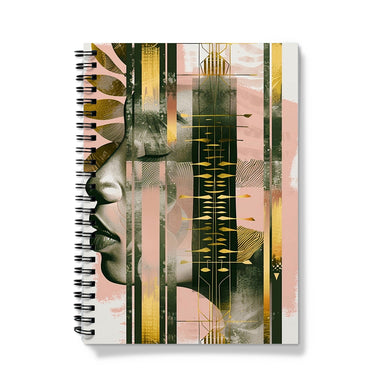 Echoes of Life: Afrocentric Meditation Peach and Gold Abstract Art Eclectic  Notebook