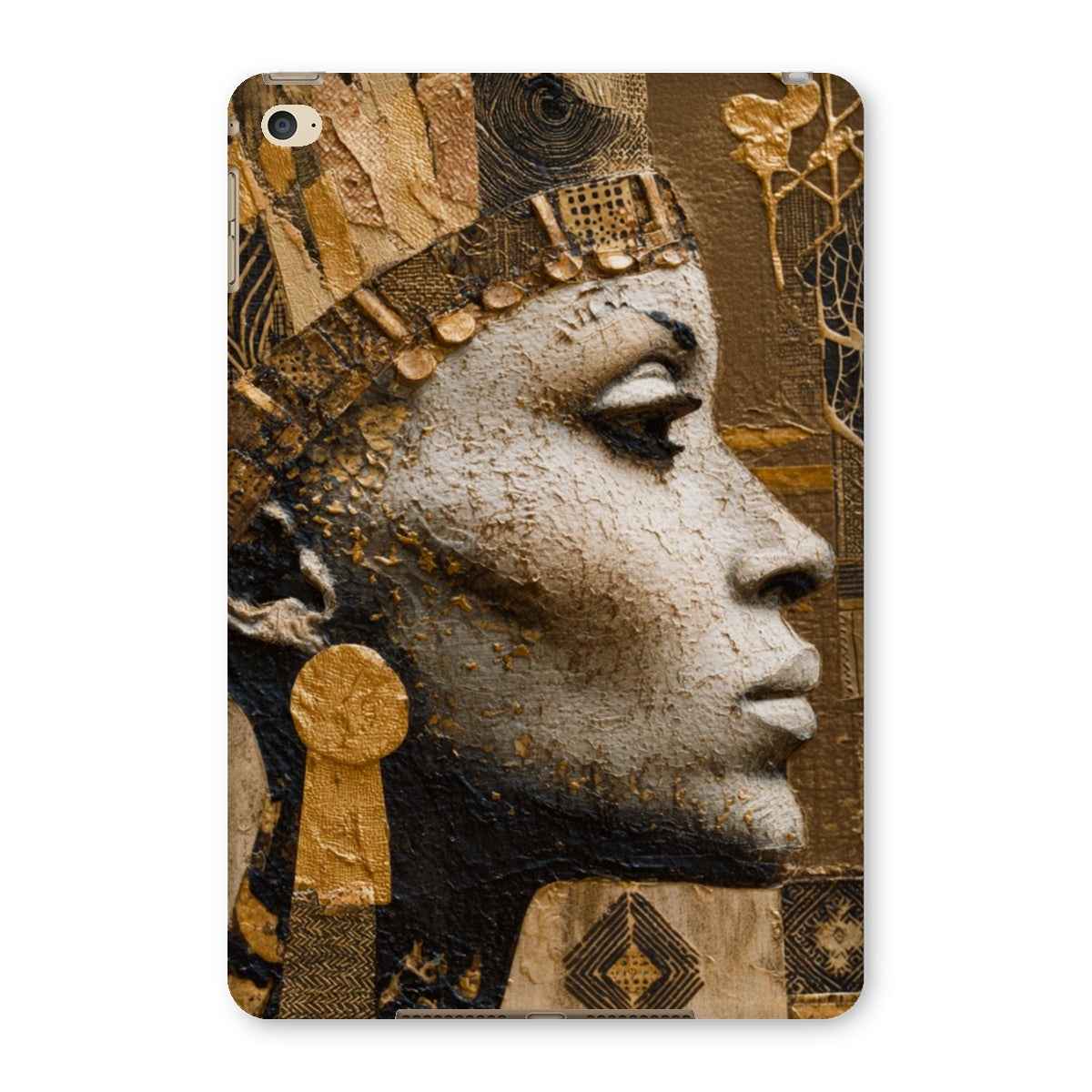 Afrocentric Golden Empress iPad Tablet Case Snap On Durable Polycarbonate