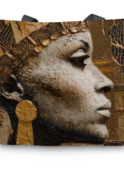 Afrocentric Golden Empress Canvas Tote Bag by Prodigi