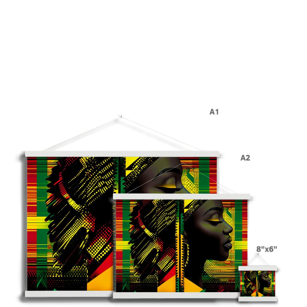 Abstract Red and Green Black Queen Fusion Fine Art Print with Hanger