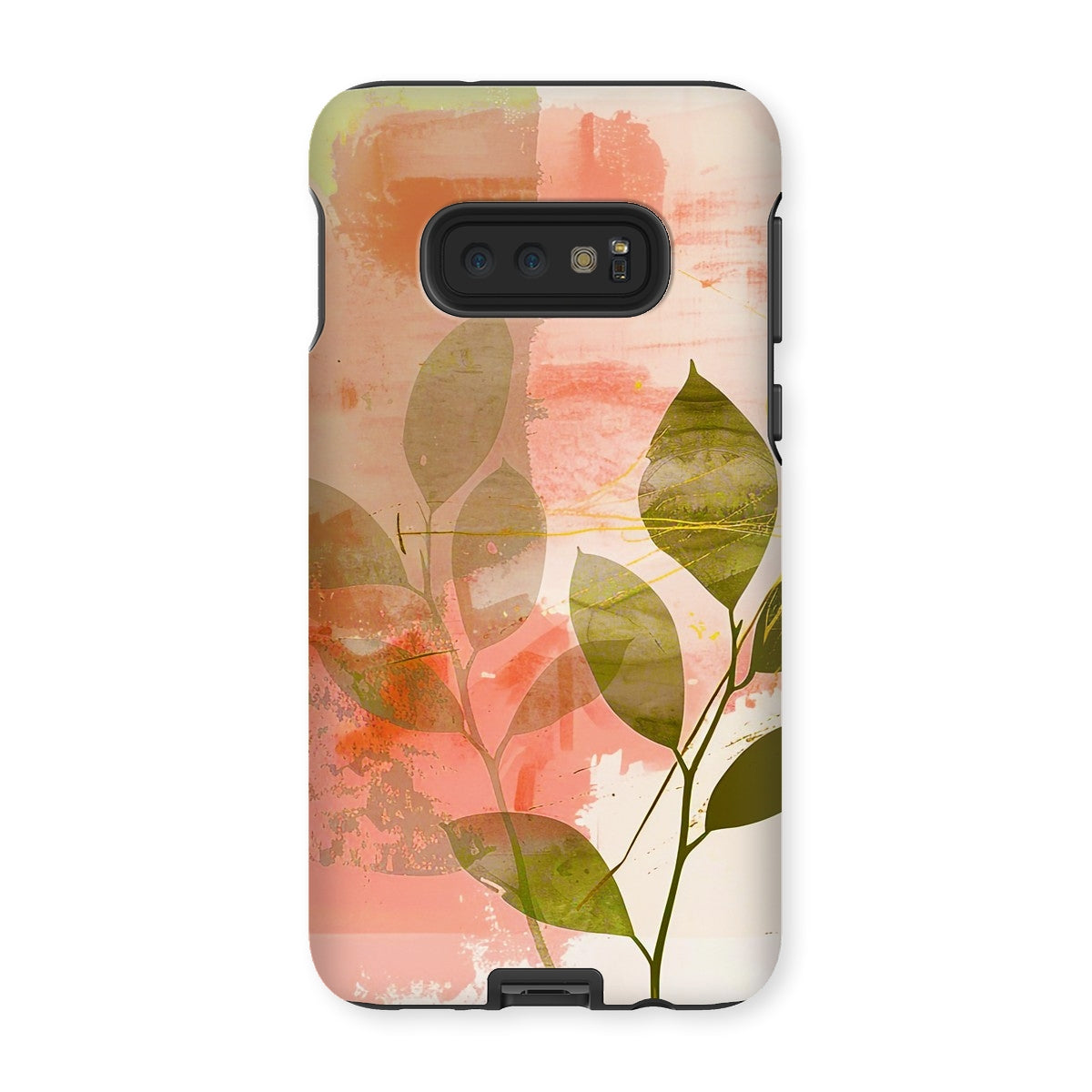 Peach Golden Leafy Escape 06 Tough Eclectic Art Phone Case - D'Sare