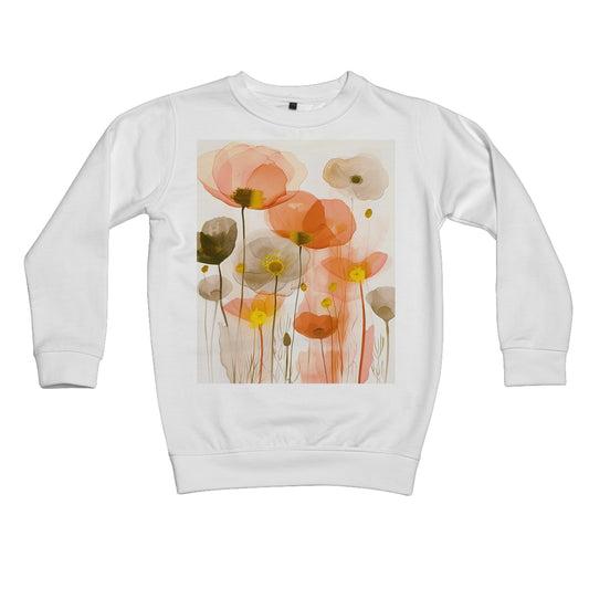 Poppy Echoes Golden Peach Escape  Kids Sweatshirt