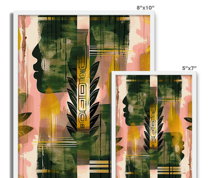 Echos of Duality Golden Pink Reflection Framed Photo Tile