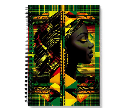 Abstract Red and Green Black Queen Fusion Notebook