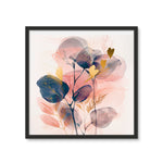 Peachy Blue Golden Flora Escape  Framed Photo Tile - D'Sare