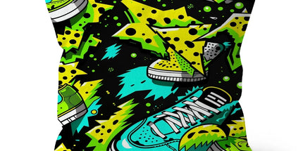 Electric Kicks Art: Urban Pop Art Explosion, Graffiti Cushion by Prodigi