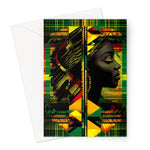 Abstract Red and Green Black Queen Fusion Greeting Card