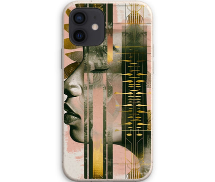Peach and Gold Abstract Eco Phone Case