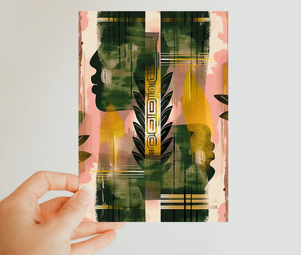 Echos of Duality Golden Pink Reflection Classic Postcard