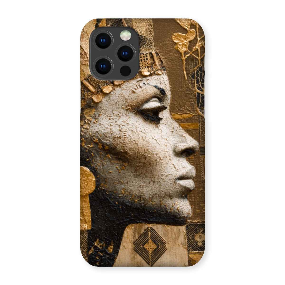 Afrocentric Golden Empress Snap On Phone Case Slim Fit Shatterproof