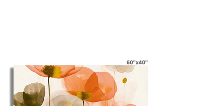 Poppy Echoes Golden Peach Escape Hahnemühle German Etching Print by Prodigi