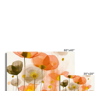 Poppy Echoes Golden Peach Escape  Hahnemühle German Etching Print - D'Sare