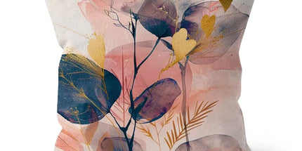 Peachy Blue Golden Flora Escape Cushion by Prodigi