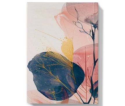 Peachy Blue Golden Flora Escape  Hardback Journal - D'Sare