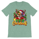 Reindeer Merry Christmas  Unisex Short Sleeve T-Shirt