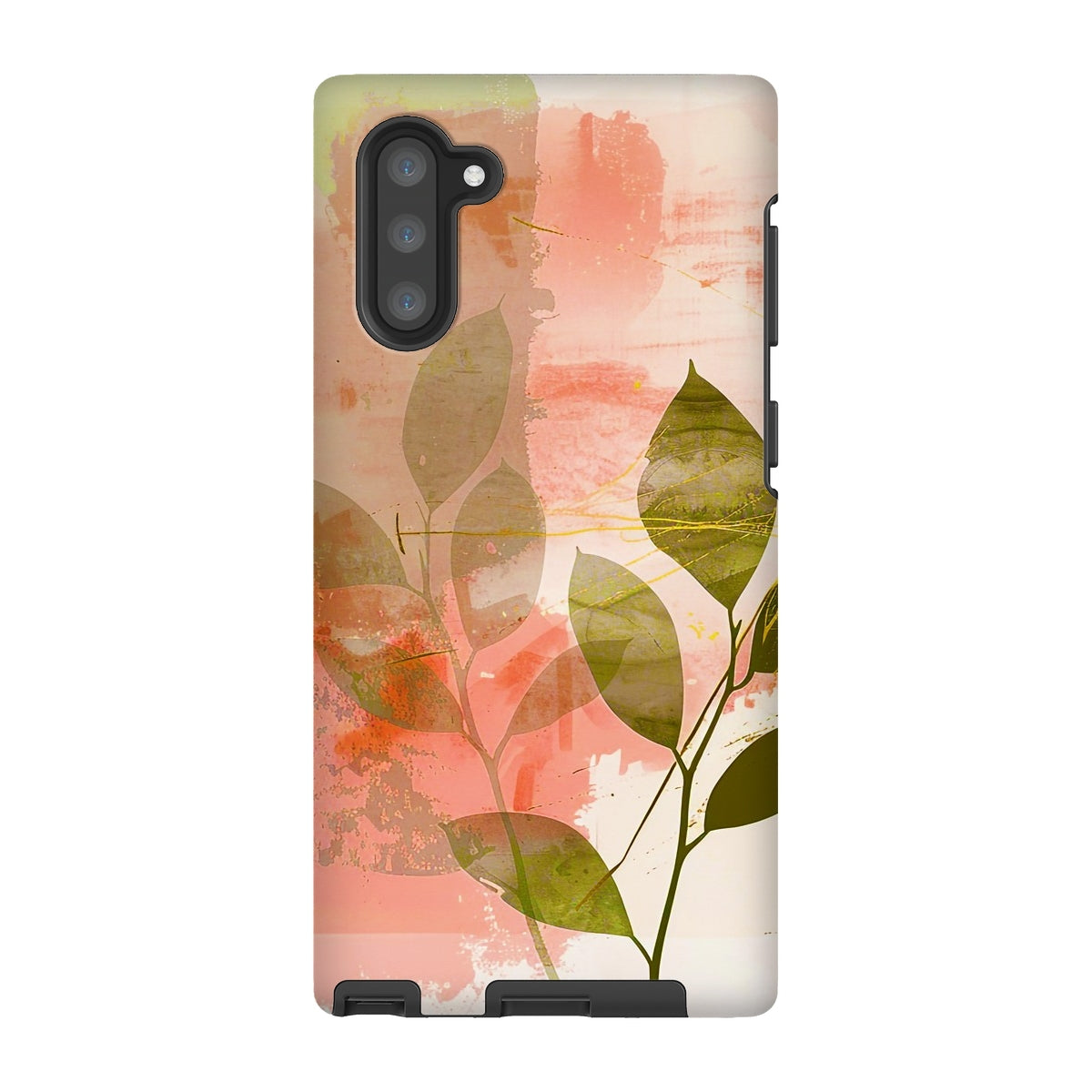 Peach Golden Leafy Escape 06 Tough Eclectic Art Phone Case - D'Sare