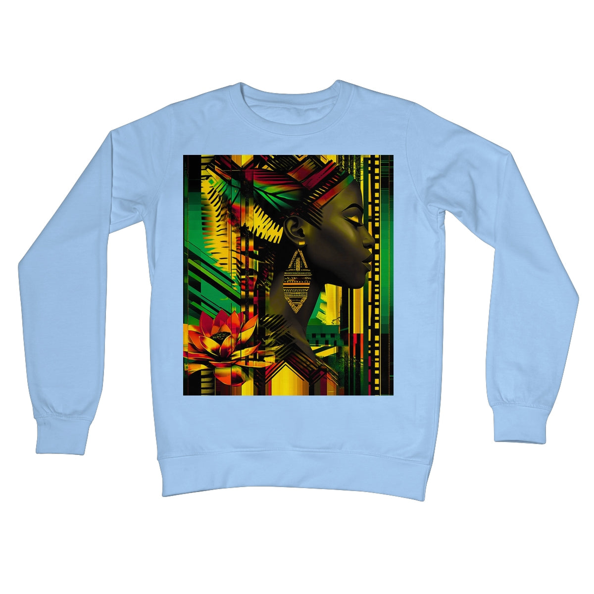 African Print Empress  Crew Neck Sweatshirt - D'Sare