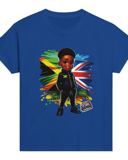 Jamaican Flag & Great Britain Flag Cultural Day Harmony: Classic Kids Crewneck T-shirt by D'Sare
