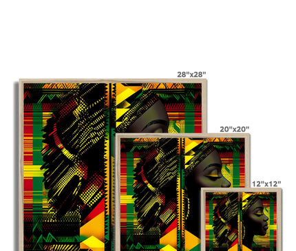 Abstract Red and Green Black Queen Fusion Framed Print