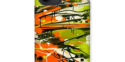 Neon Splatter Symphony: Urban Graffiti Art Tough Phone Case by Prodigi
