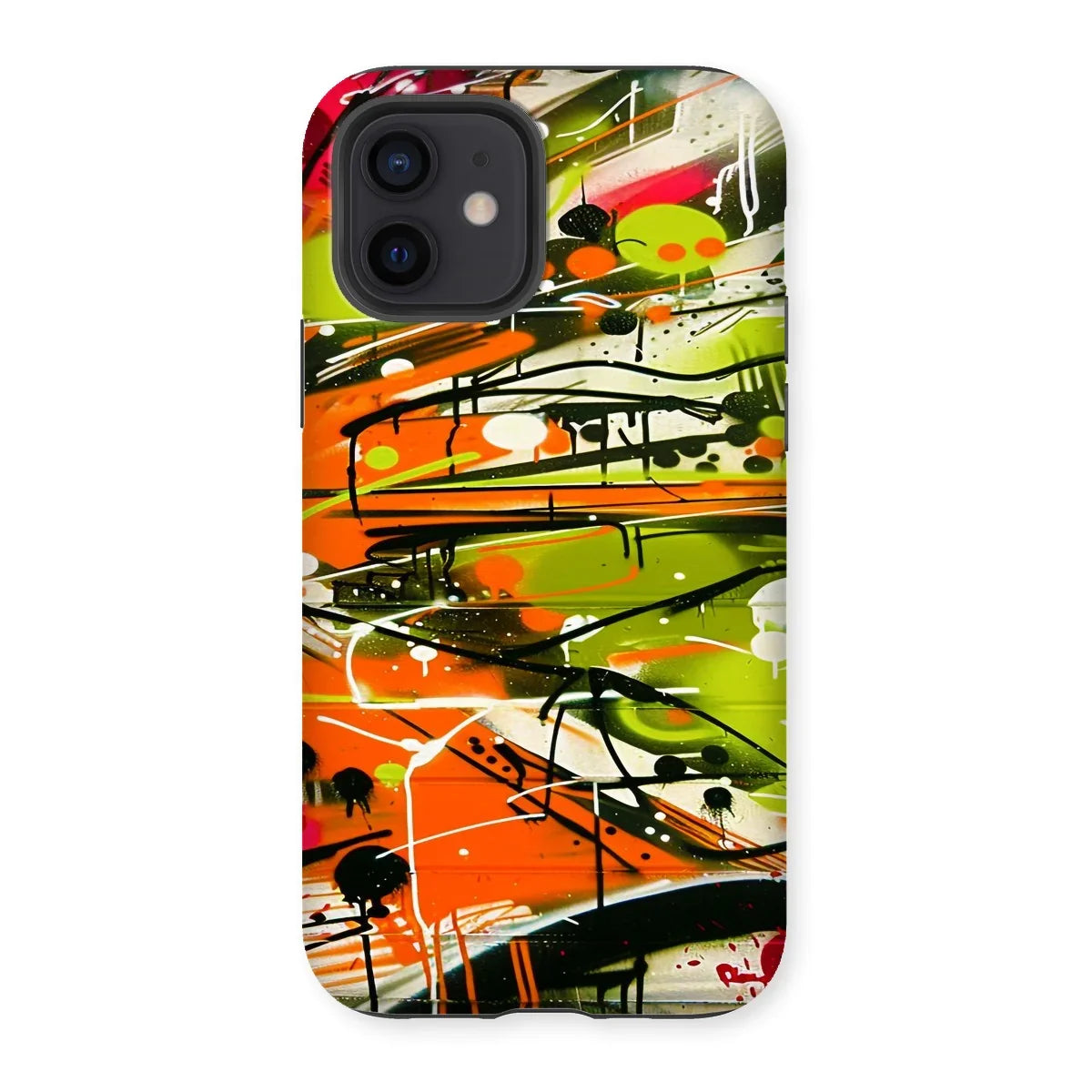 Neon Splatter Symphony: Urban Graffiti Art Tough Phone Case - D'Sare