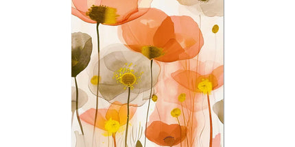 Poppy Echoes Golden Peach Escape Hahnemühle German Etching Print by Prodigi