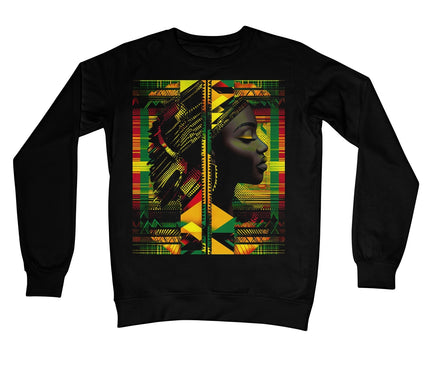 Abstract Red and Green Black Queen Fusion Crew Neck Sweatshirt