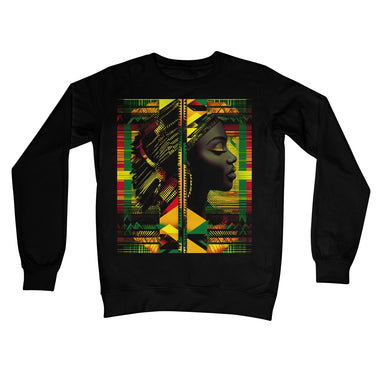 Abstract Red and Green Black Queen Fusion Crew Neck Sweatshirt