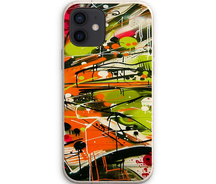 Neon Splatter Symphony: Urban Graffiti Art Eco Phone Case - D'Sare