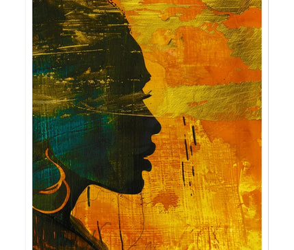 Golden Afrocentric Silhouette Sticker - D'Sare