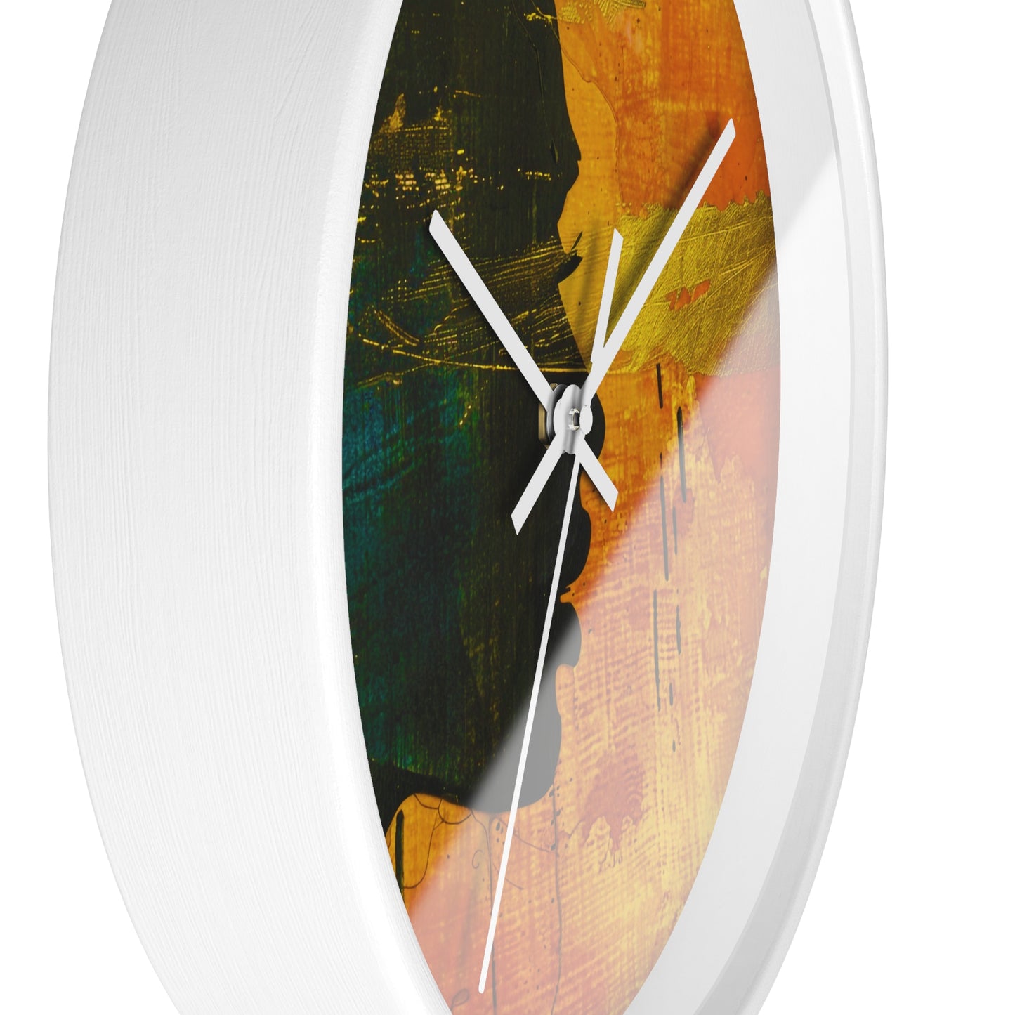 Golden Afrocentric Silhouette Wall Clock